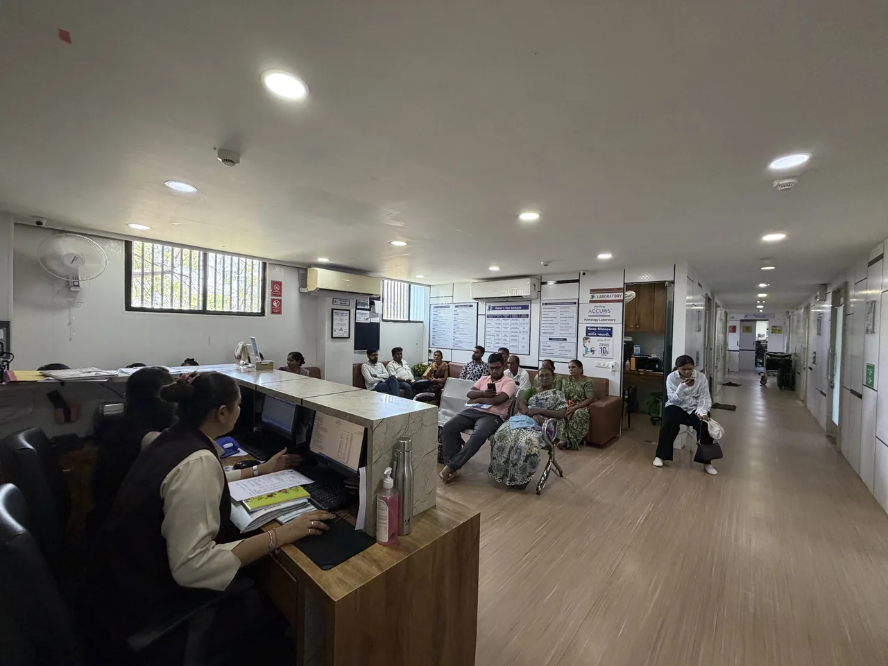 Front office and registration counter during OPD hours